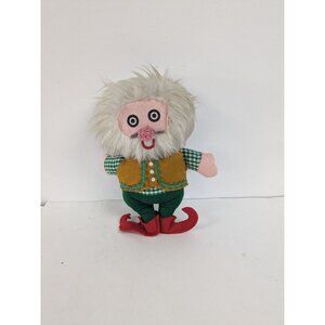 Vintage Homemade Creepy Grandpa Doll Elf Stuffed Toy 11"